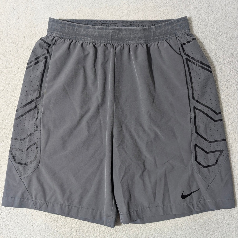 Nike Pro Training Shorts Mens Med Gray 27/8 Stretch Athletic Gym 684825-021